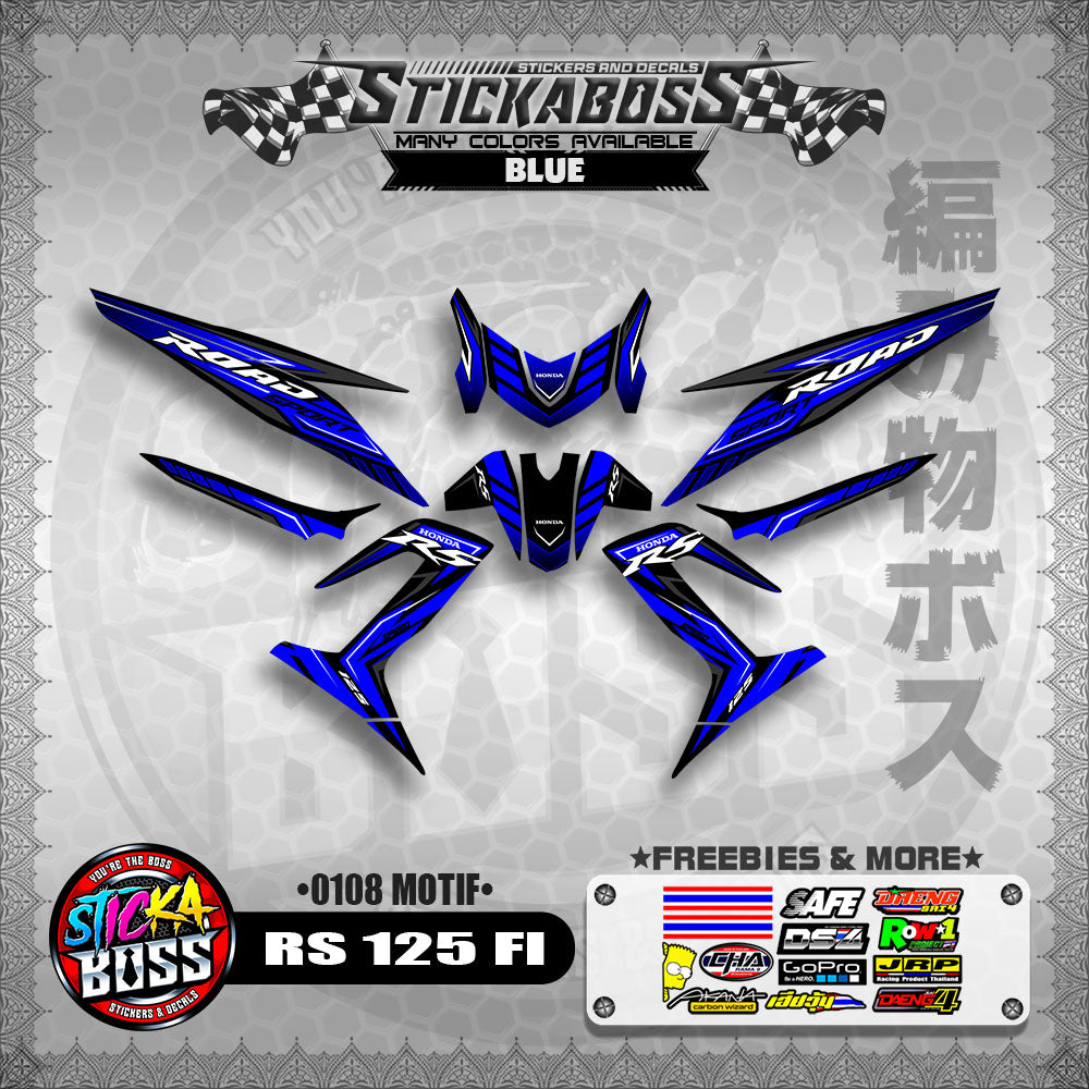 RS 125 FI DECALS ( 0108 MOTIF )【WITH FREEBIES】