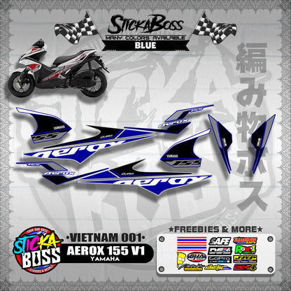 AEROX 155 V1 DECALS ( VIETNAM 001 )【WITH FREEBIES】