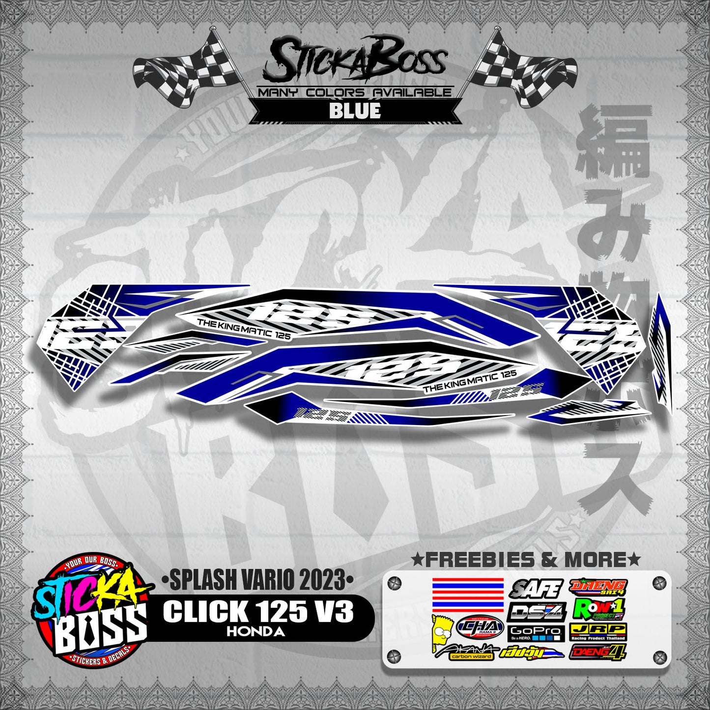 CLICK 125 V3 STOCK DECALS ( SPLASH VARIO 2023 )【WITH FREEBIES】