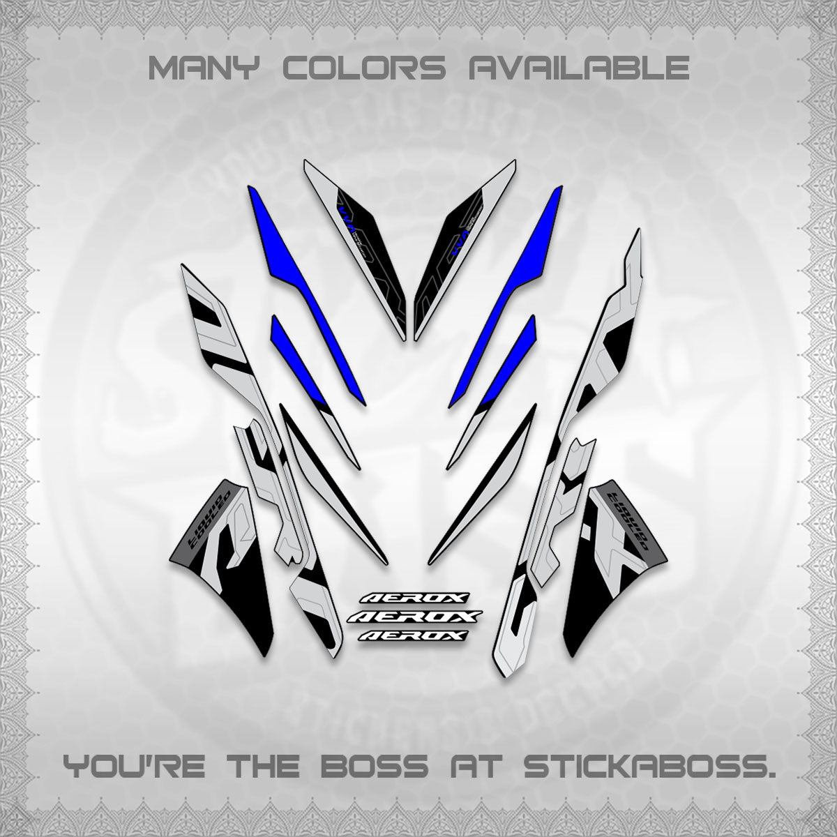 AEROX V3 ALPHA TURBO STOCK DECALS (STOCK DESIGN 2026)STICKER DECALS By STICKABOSS