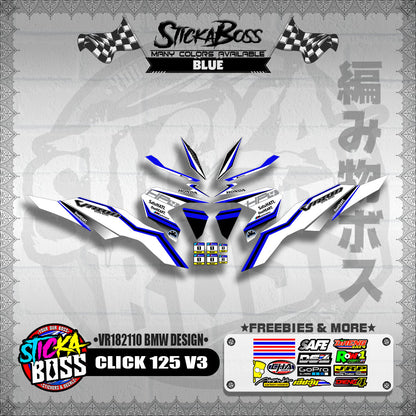 CLICK 125 V3 DECALS ( VR182110 BMW DESIGN )【WITH FREEBIES】