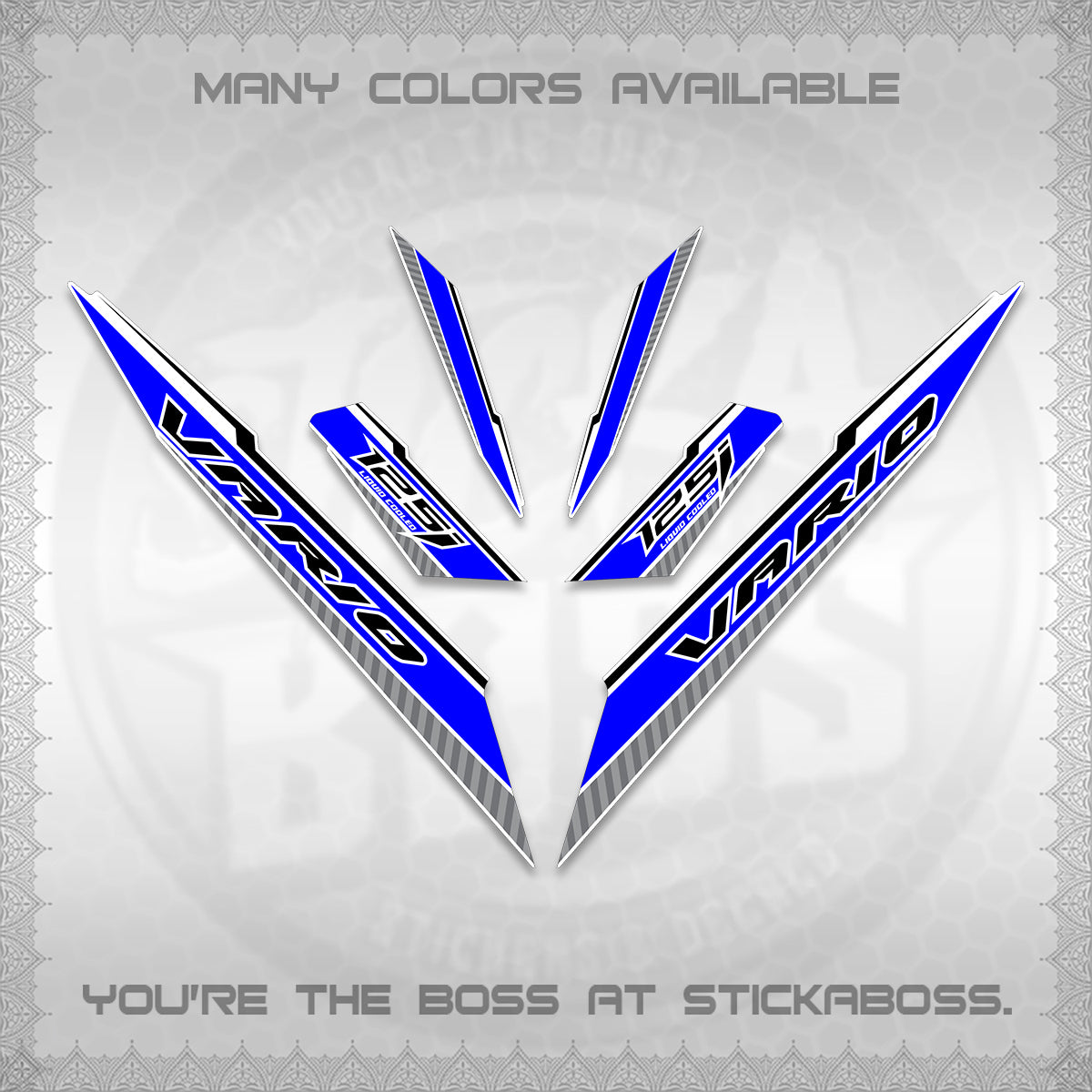 CLICK 125 V3 VARIO FOR WHITE DECALS (2024 SV 12-A1 STYLE) STICKER DECALS By STICKABOSS