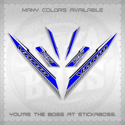 CLICK 125 V3 VARIO FOR WHITE DECALS (2024 SV 12-A1 STYLE) STICKER DECALS By STICKABOSS