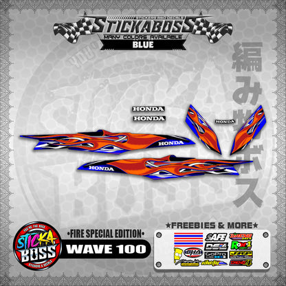 WAVE 100 STICKER DECALS ( FIRE SPECIAL EDITION )【WITH FREEBIES】