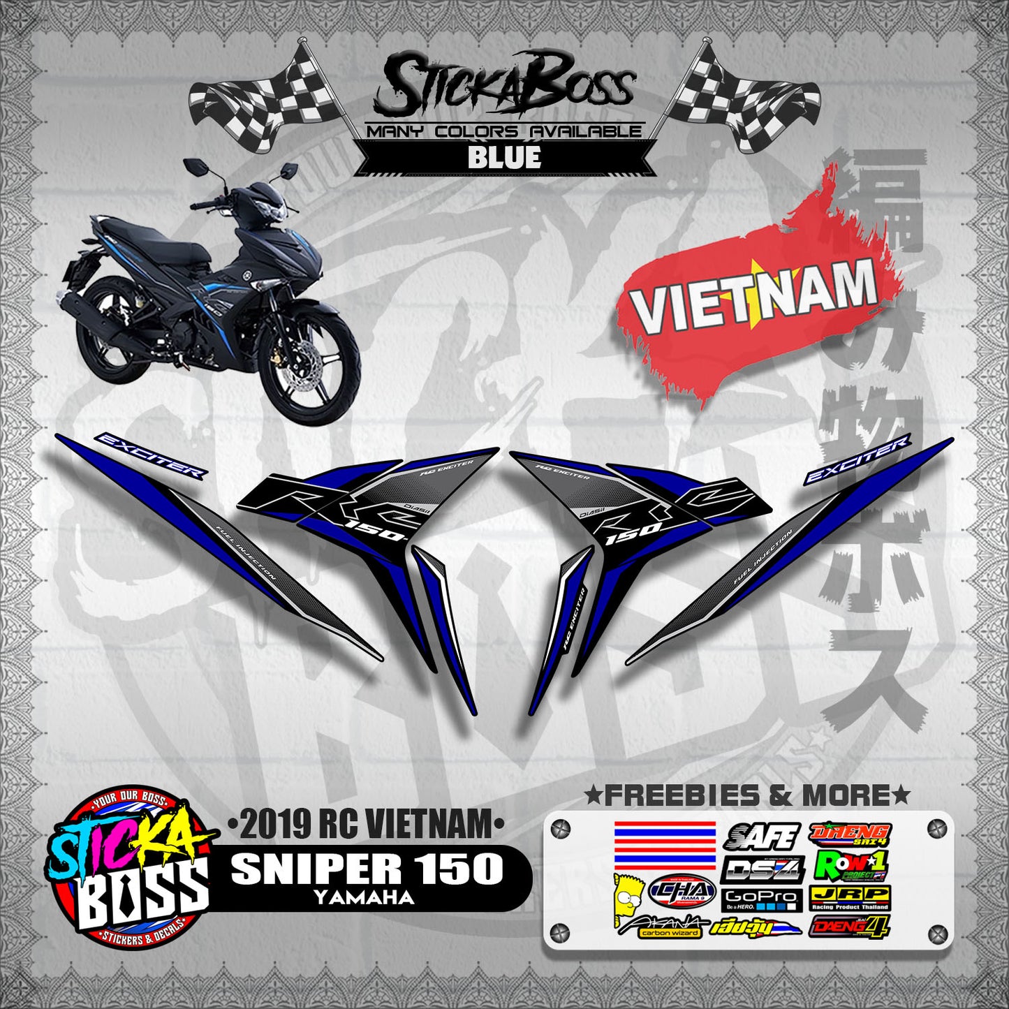 SNIPER 150 STOCK DECALS ( 2019 RC VIETNAM )【WITH FREEBIES】
