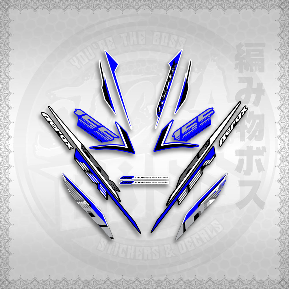 STICKER DECALS for AEROX 155 V2 (AV2NESPGR) By STICKABOSS (SOFIE LAMINATED WATERPROOF)