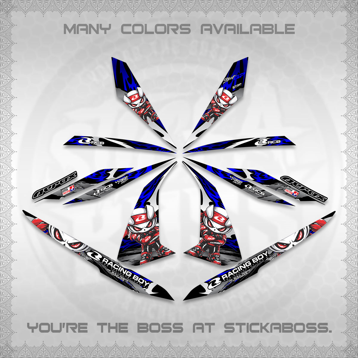 AEROX 155 V1 DECALS (2026 NEW RCB 2.0 DESIGN) STICKER KITS BY STICKABOSS