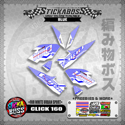 CLICK 160 STICKER DECALS ( FOR WHITE URBAN SPORT )【WITH FREEBIES】