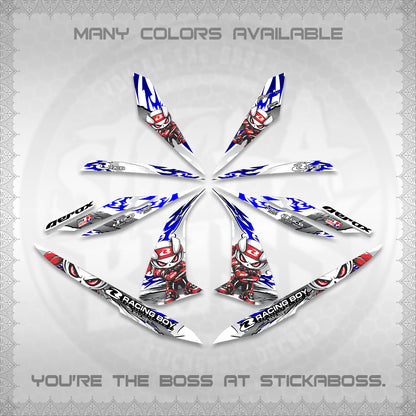 AEROX 155 V1 FOR WHITE DECALS (2026 NEW RCB 2.0 DESIGN) STICKER KITS BY STICKABOSS
