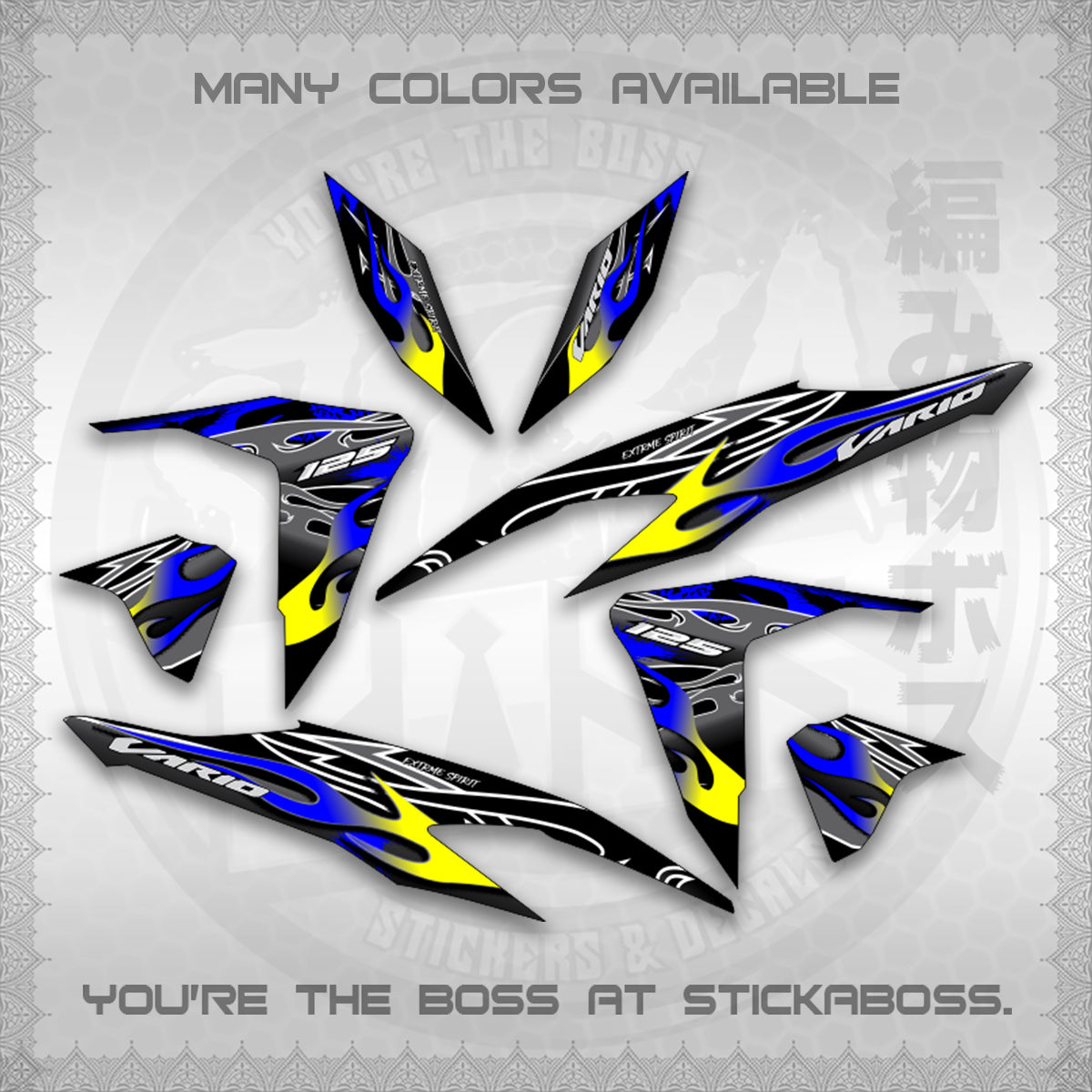 CLICK 125 V2 MALAY CONCEPT ( TRIBAL X FIRE CUSTOM ) STICKER DECALS By STICKABOSS