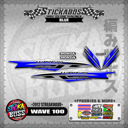 WAVE 100  STICKER DECALS ( 2012 STREAKWAVE ) 【WITH FREEBIES】