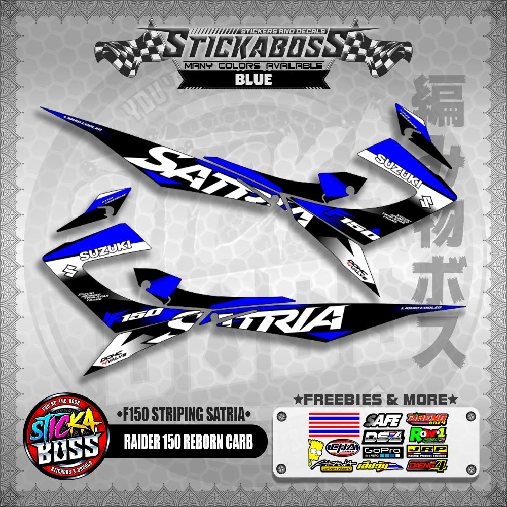 RAIDER 150 REBORN CARB STICKER DECALS ( F150 STRIPING SATRIA )【WITH FREEBIES】