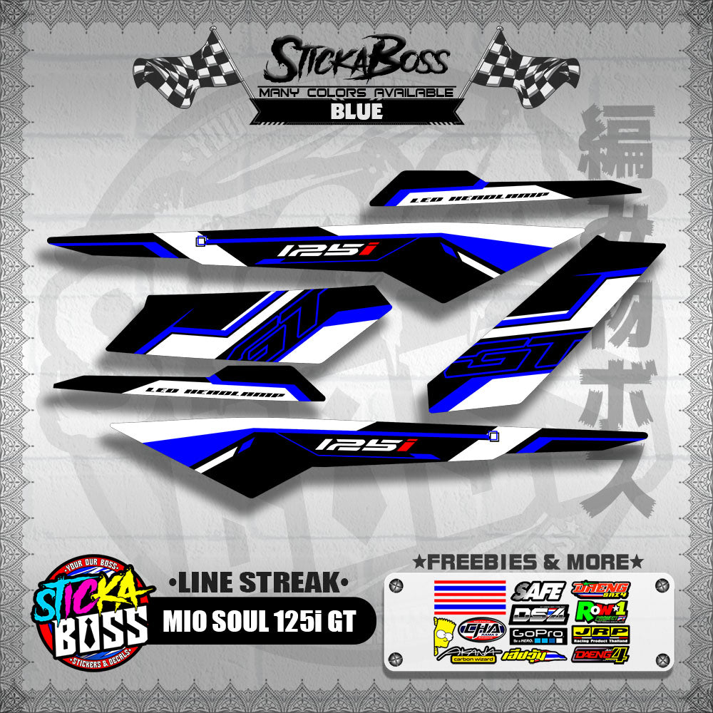 MIO SOUL 125i GT DECALS ( LINE STREAK )【WITH FREEBIES】