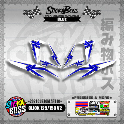 CLICK 125 / 150 V2 DECALS ( 2021 CUSTOM ART 01 )【WITH FREEBIES】