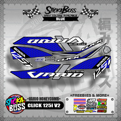 CLICK 125i V2 DECALS ( VARIO HONEYCOMB )【WITH FREEBIES】