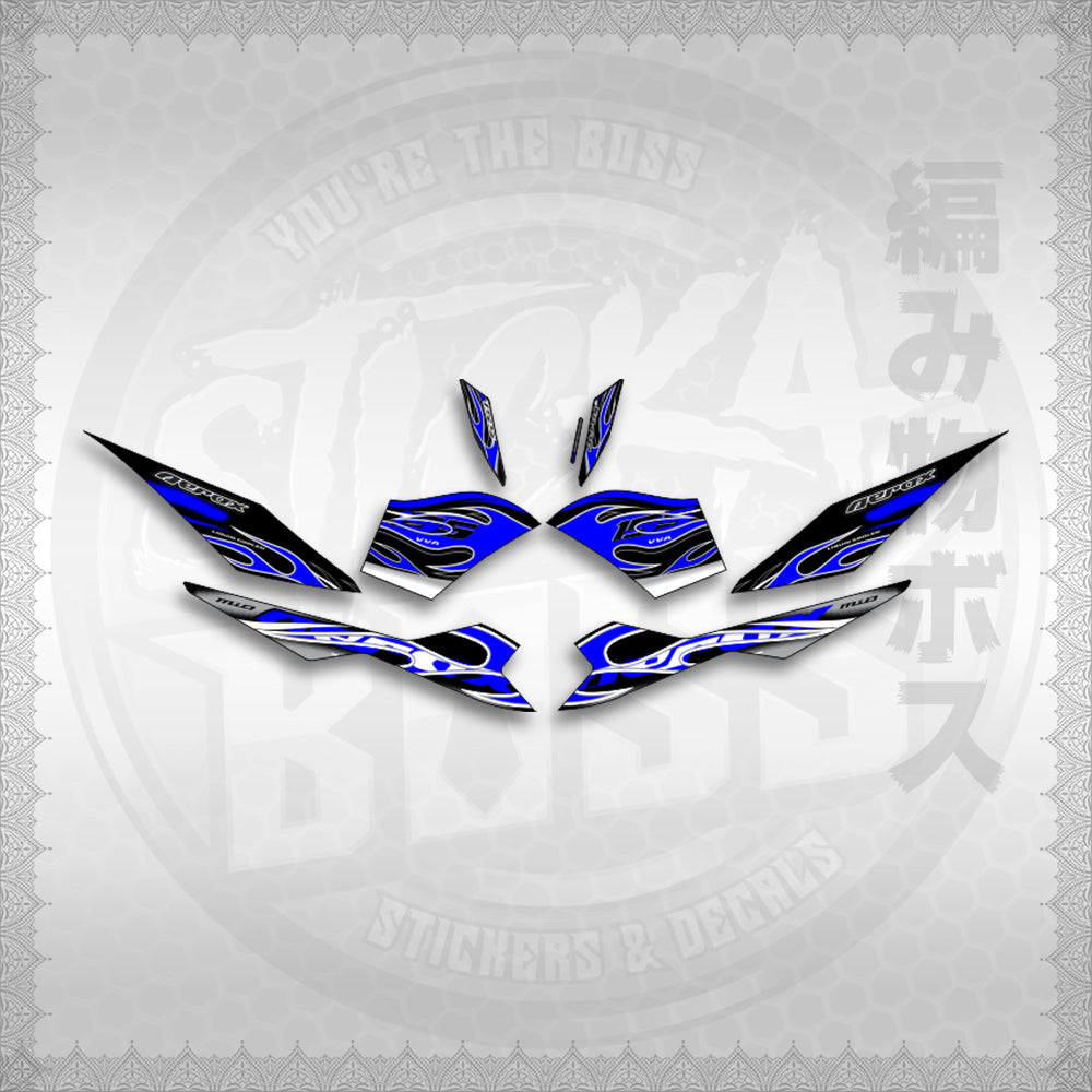STICKER DECALS for AEROX V3 ALPHA TURBO INDO (AV311TRED) By STICKABOSS (SOFIE LAMINATED WATERPROOF)