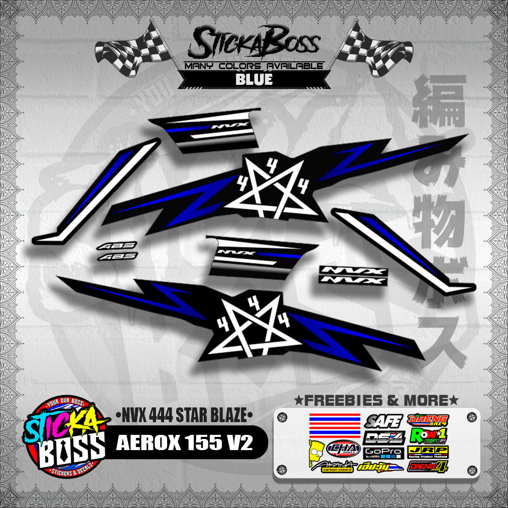 AEROX 155 V2 DECALS ( NVX 444 STAR BLAZE )【WITH FREEBIES】