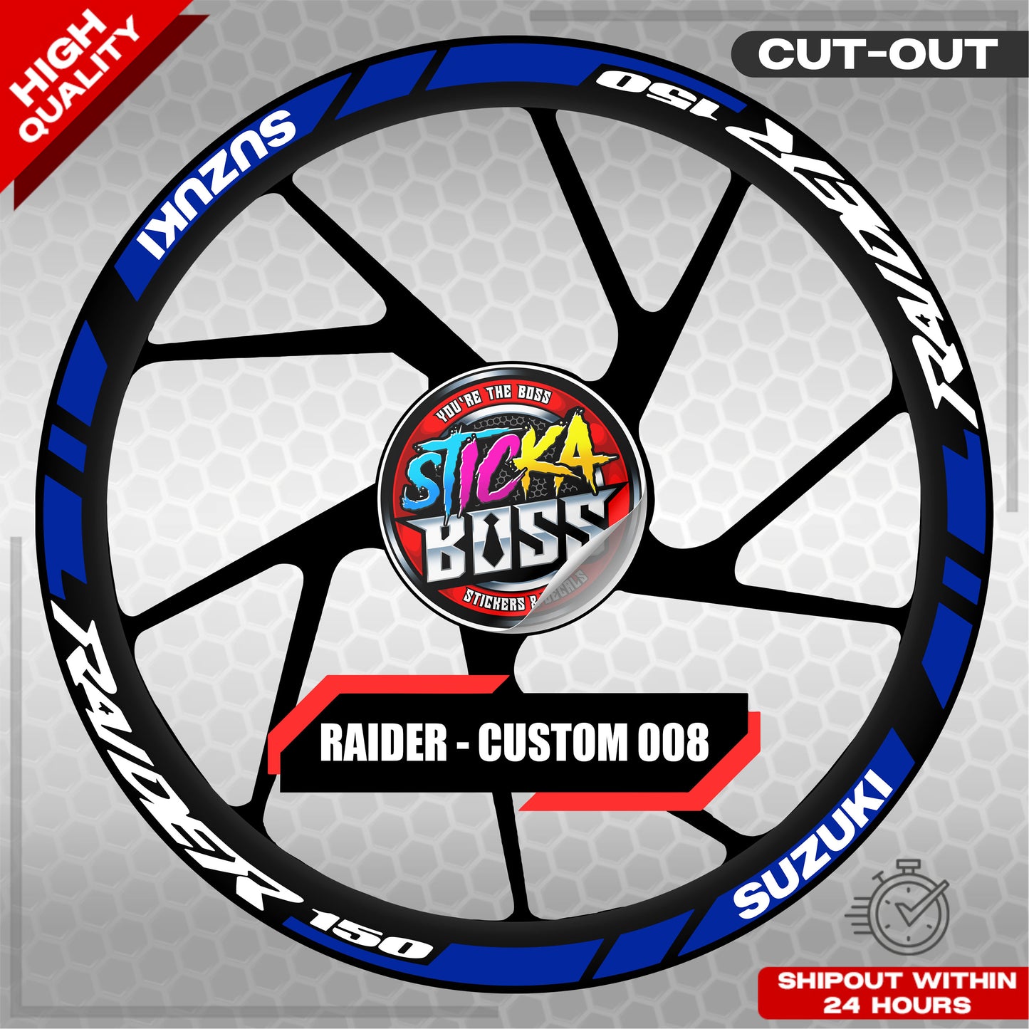 RAIDER R150 MAGS STICKER SET ( 2 MAGS ) - CUSTOM 008 | VINYL WATERPROOF CUT-OUT DECALS