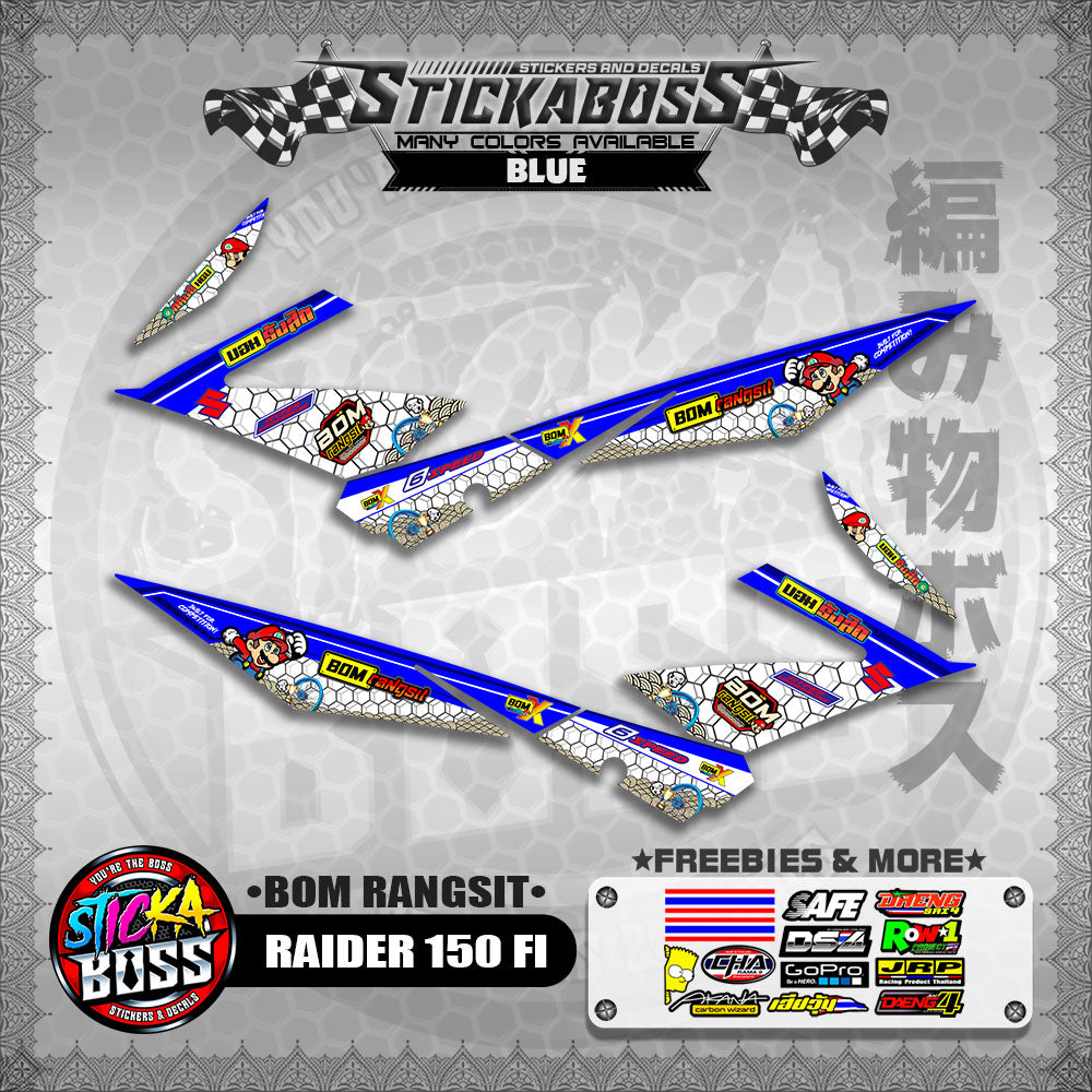 RAIDER 150 FI INDO DECALS ( BOM RANGSIT )【WITH FREEBIES】