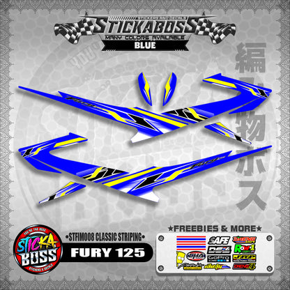 FURY 125 STICKER DECALS ( STFIM008 CLASSIC STRIPING )【WITH FREEBIES】