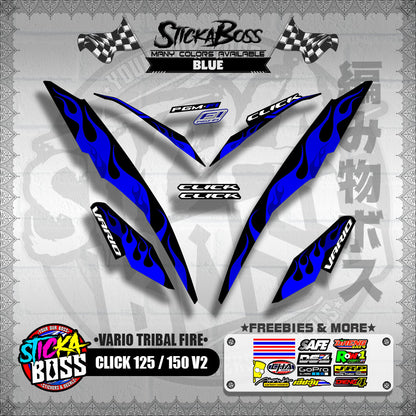 CLICK 125 / 150 V2 DECALS ( VARIO TRIBAL FIRE )【WITH FREEBIES】