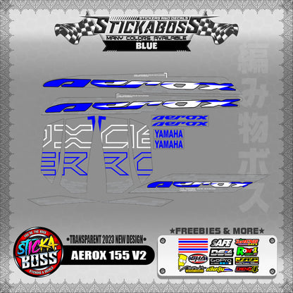 【PREMIUM UV PRINT】TRANSPARENT  AEROX 155 V2 MALAYSIAN DECALS ( 2023 NEW DESIGN )