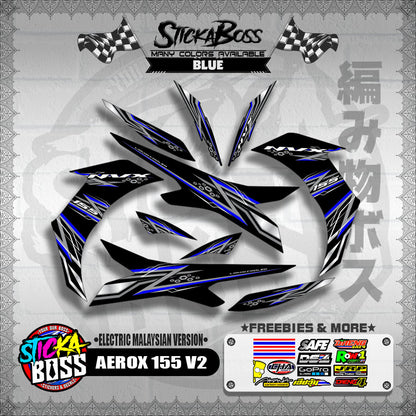 AEROX 155 V2 DECALS ( ELECTRIC MALAYSIAN VERSION )【WITH FREEBIES】