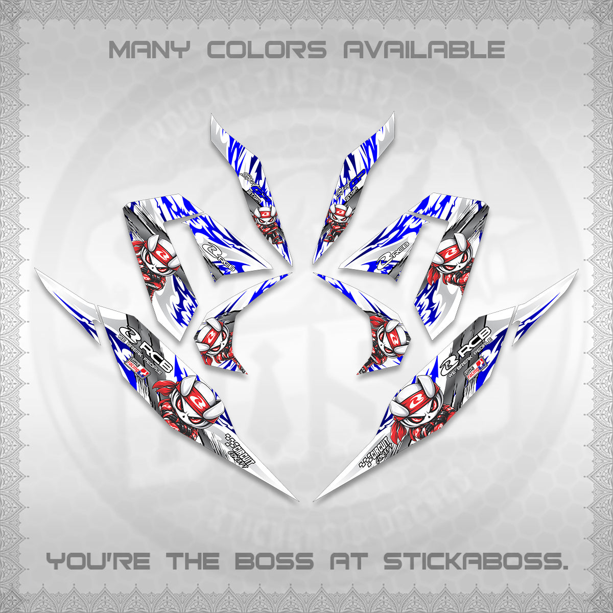 CLICK 125 V4 FOR WHITE DECALS (2026 NEW RCB 2.0 DESIGN) STICKER KITS BY STICKABOSS