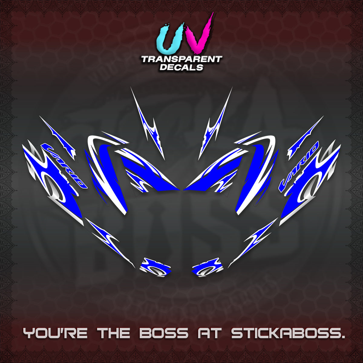 CLICK 125 V4 VARIO STRIPING UV TRANSPARENT DECALS (2026 NEW LED DESIGN) STICKER DECALS By STICKABOSS