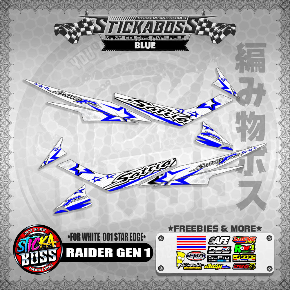 RAIDER GEN 1 MALAYSIAN STICKER DECALS ( FOR WHITE  001 STAR EDGE )【WITH FREEBIES】