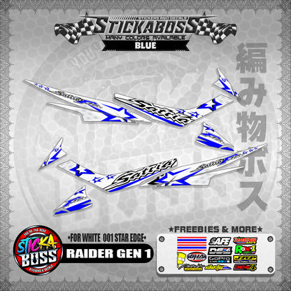 RAIDER GEN 1 MALAYSIAN STICKER DECALS ( FOR WHITE  001 STAR EDGE )【WITH FREEBIES】