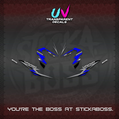 CLICK 125 V4 VARIO UV TRANSPARENT DECALS (2026 VR0006 DESIGN) STICKER KITS BY STICKABOSS