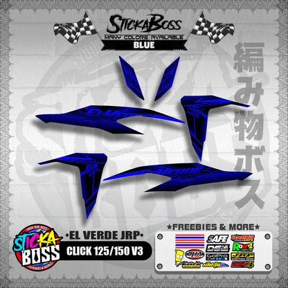 CLICK 125 / 150 V3 DECALS ( EL VERDE JRP )【WITH FREEBIES】
