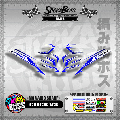 CLICK V3 DECALS ( MC VARIO SHARP ) [ PREMIUM GLOSSY LAMINATED ]【WITH FREEBIES】