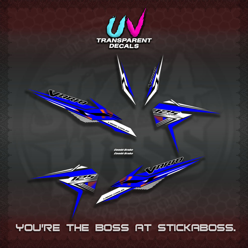 【PREMIUM UV PRINT】TRANSPARENT CLICK 125 V3 VARIO DECALS (2026 KING 001 DESIGN)By STICKABOSS