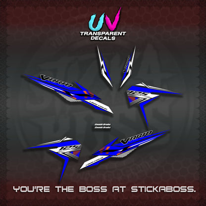 【PREMIUM UV PRINT】TRANSPARENT CLICK 125 V3 VARIO DECALS (2026 KING 001 DESIGN)By STICKABOSS
