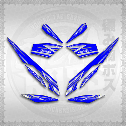 STICKER DECALS for AEROX V3 ALPHA TURBO INDO-MALAYSIAN (AV313SHSTED) By STICKABOSS (SOFIE LAMINATED WATERPROOF)