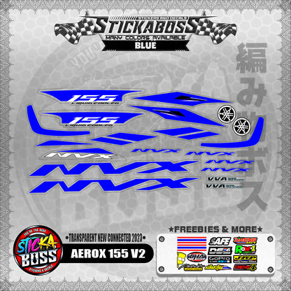 【PREMIUM UV PRINT】TRANSPARENT AEROX 155 V2 DECALS ( NEW CONNECTED 2023 )【WITH FREEBIES】