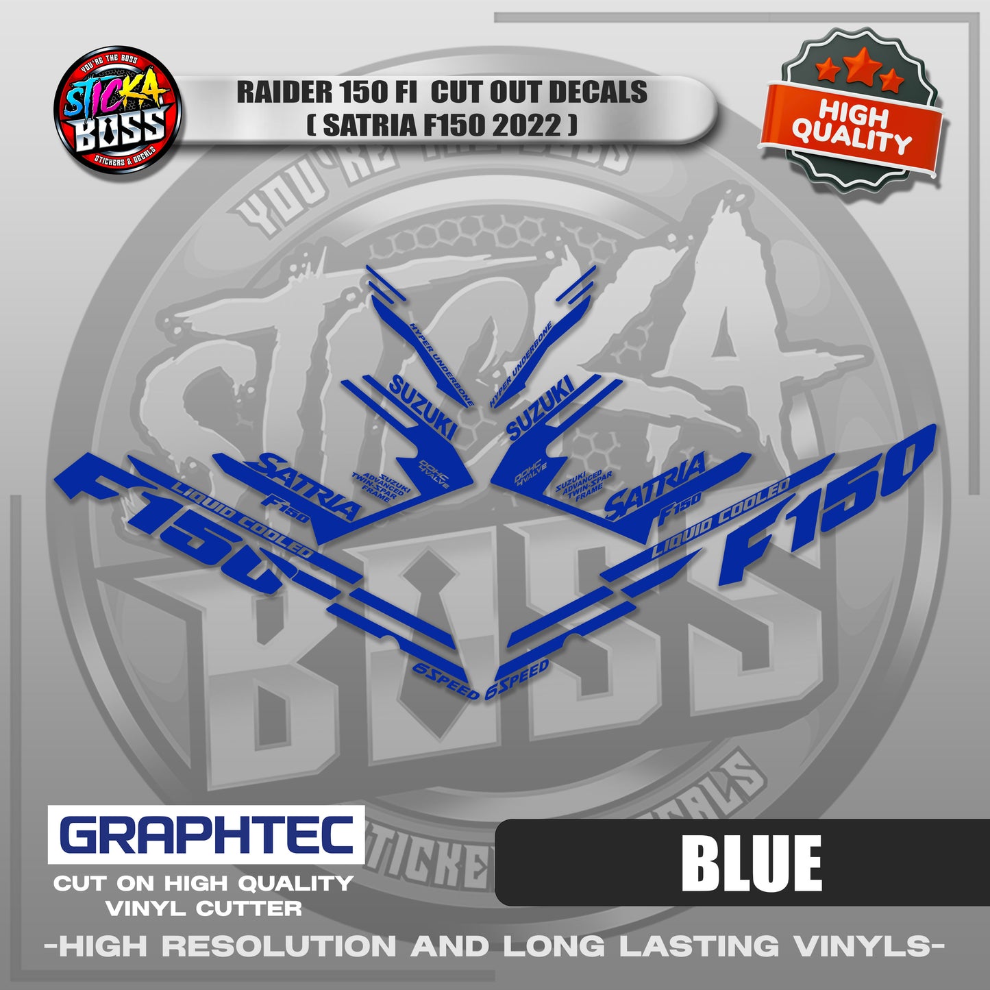 RAIDER 150 FI CUT OUT DECALS ( SATRIA F150 2022 ) | VINYL WATERPROOF CUT-OUT STICKER DECALS