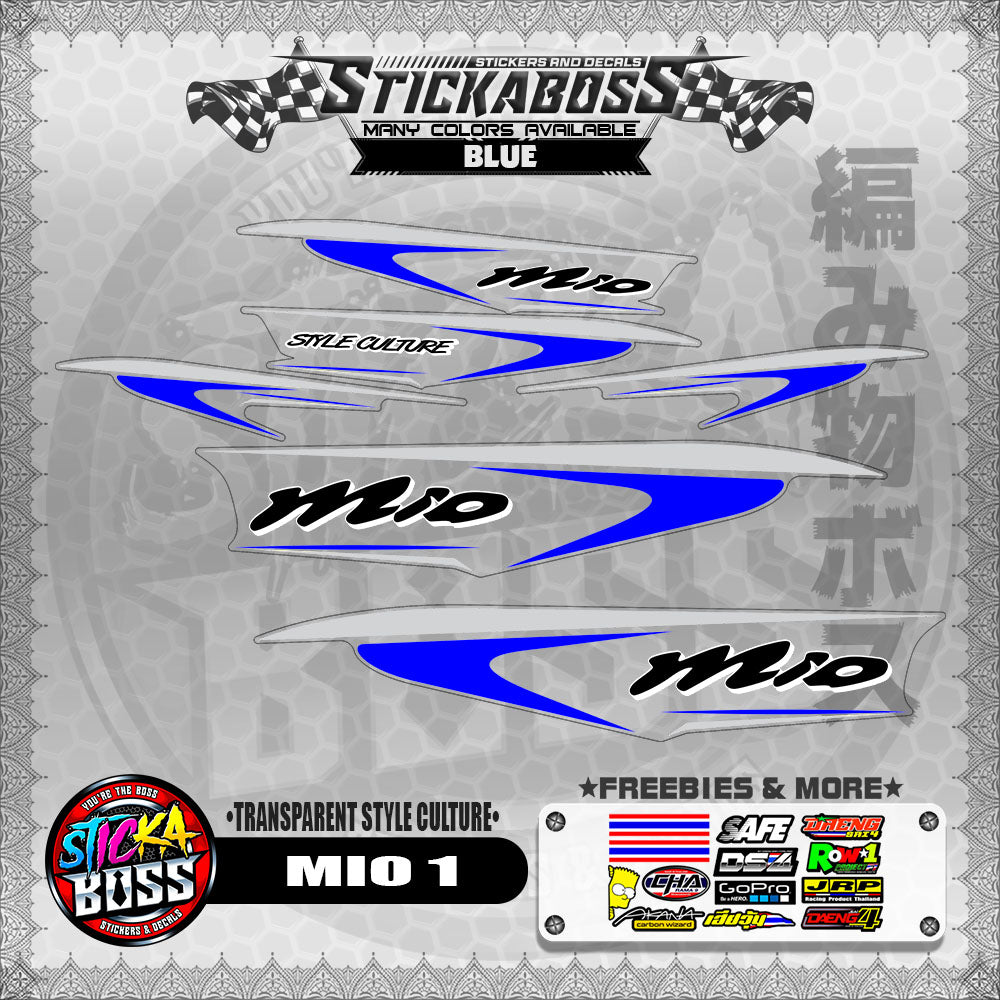 【PREMIUM UV PRINT】TRANSPARENT MIO 1 STICKER DECALS ( STYLE CULTURE )【WITH FREEBIES】