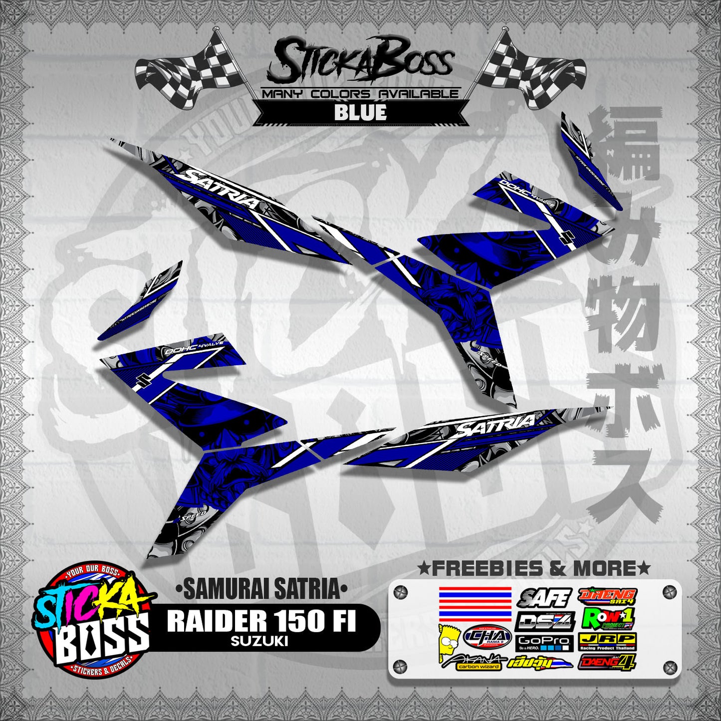 RAIDER 150 FI DECALS ( SAMURAI SATRIA )【WITH FREEBIES】