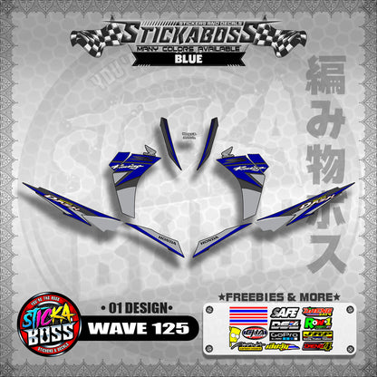 Honda Wave Dash 125 Stock Decals (01 Design)【WITH FREEBIES】Malaysia Concept