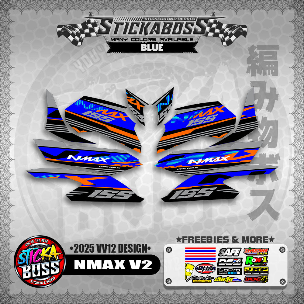 NMAX V2 MALAYSIAN STICKER DECALS ( 2025 VV12 DESIGN )【WITH FREEBIES】