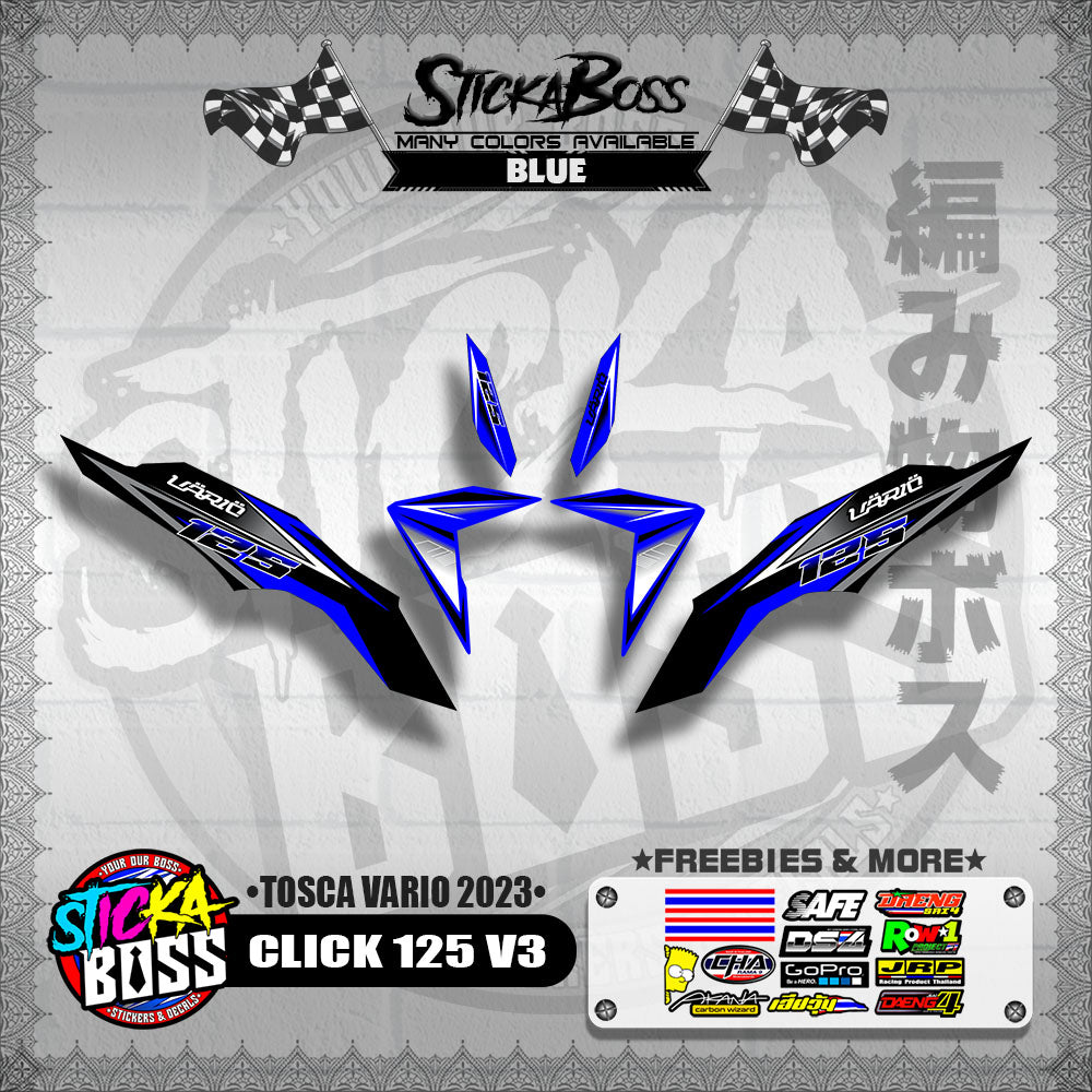 CLICK 125 V3 DECALS ( TOSCA VARIO 2023 )【WITH FREEBIES】