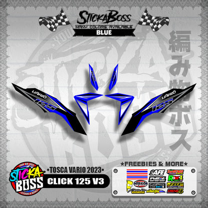 CLICK 125 V3 DECALS ( TOSCA VARIO 2023 )【WITH FREEBIES】