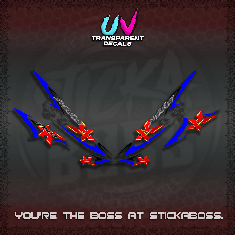 MIO SPORTY UV TRANSPARENT DECALS (2003-2005 LAMA KARBU MOTIF)STICKER DECALS By STICKABOSS