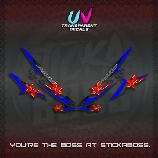 MIO SPORTY UV TRANSPARENT DECALS (2003-2005 LAMA KARBU MOTIF)STICKER DECALS By STICKABOSS