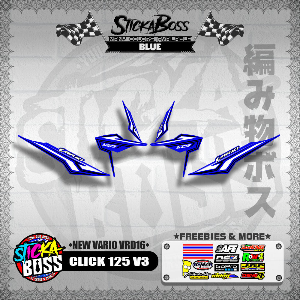 CLICK 125 V3 DECALS ( NEW VARIO VRD16 ) [ PREMIUM GLOSSY LAMINATED ]【WITH FREEBIES】