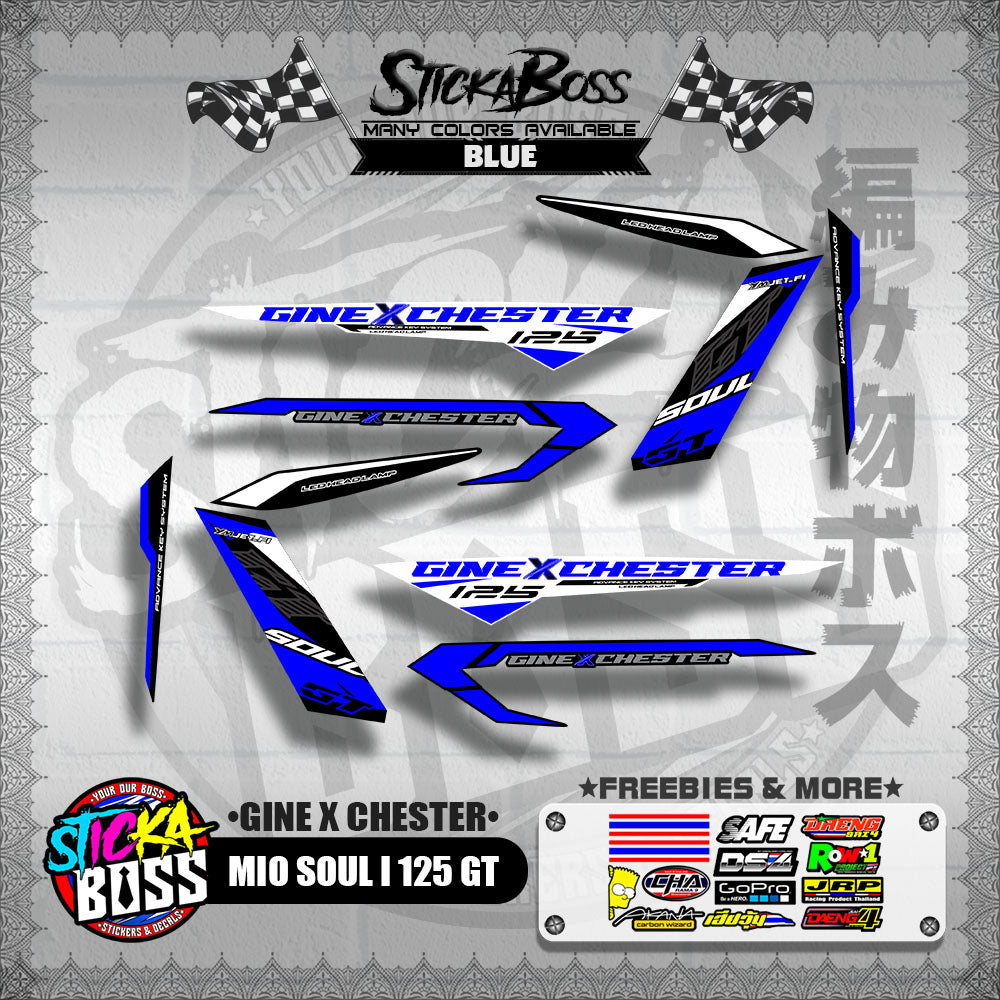 MIO SOUL I 125 GT DECALS ( GINE X CHESTER )【WITH FREEBIES】