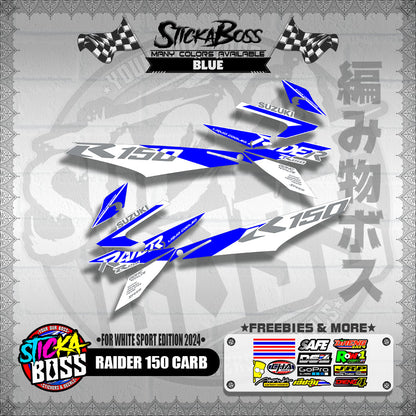 RAIDER 150 CARB DECALS ( FOR WHITE SPORT EDITION 2024 )【WITH FREEBIES】
